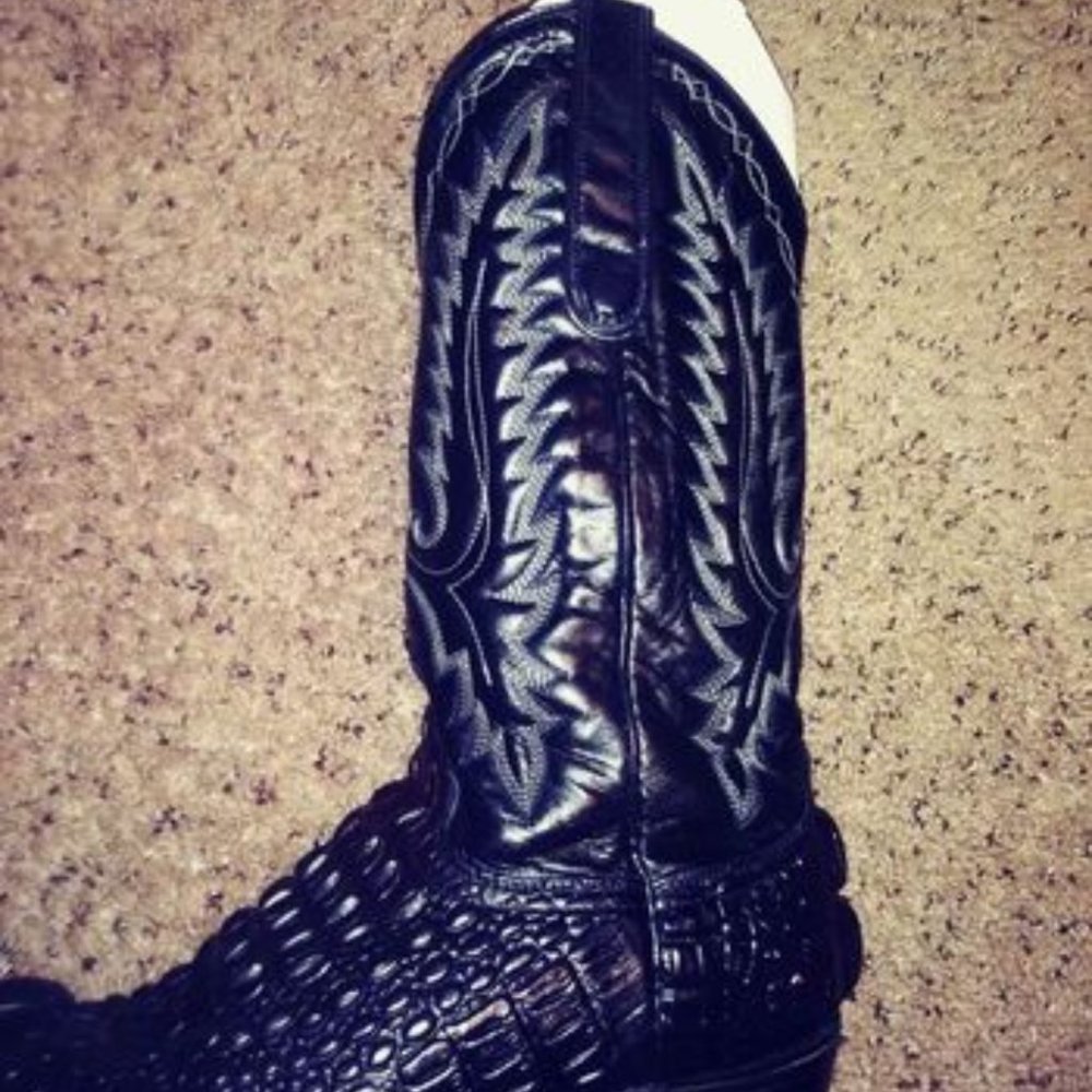 Dan Post Black Alligator Boots SZ 9.5